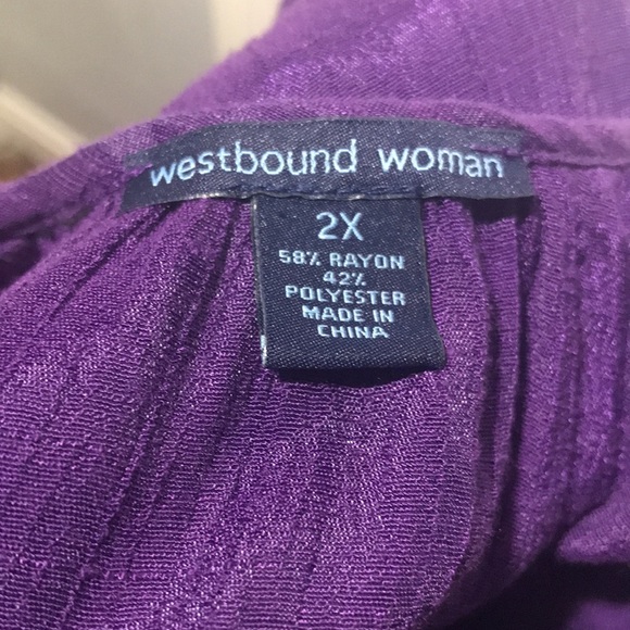 Westbound Women. Purple high/low design. Beautiful design on front/ sparkly 2X - Picture 5 of 6